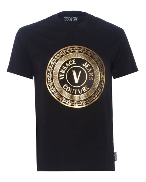 versace jeans couture logo t shirt black|versace jeans couture polo shirt.